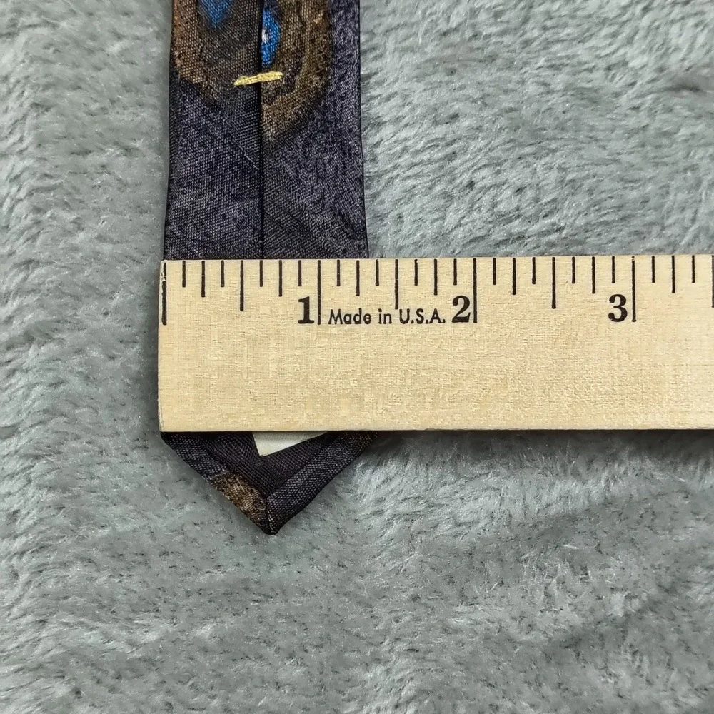 Vintage Oscar de la Renta Studio Tie Mens  90s Peacock Feather Old Money